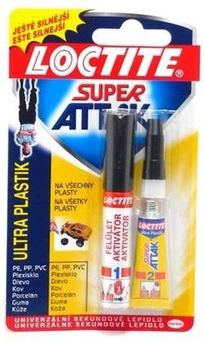 Secondelijm voor kunststof met activator Ultra Plastic 2 g + 4 ml
