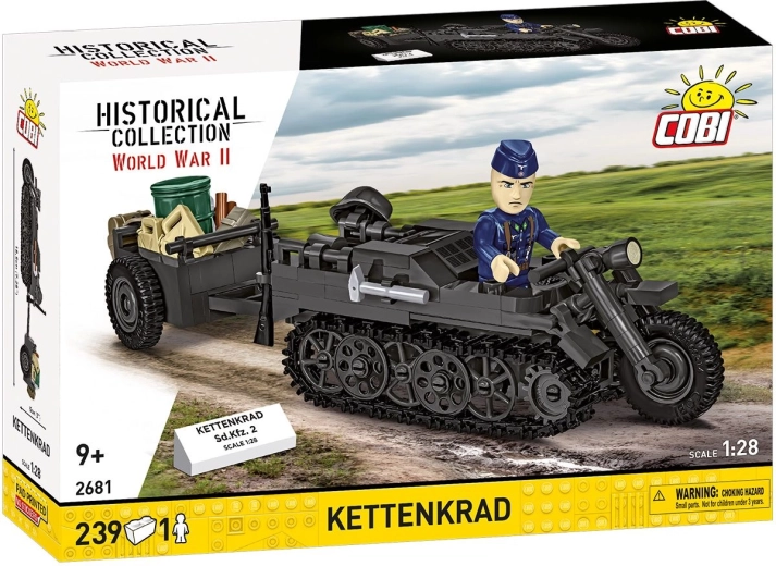 Cobi II WW Sd.Kfz. 2 Kettenkrad met aanhanger 1:28 (239 onderdelen)