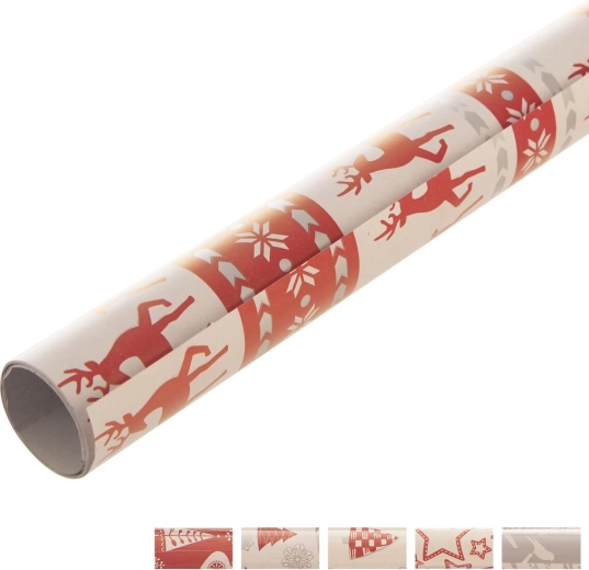 Kerstinpakpapier op vel 200 × 70 cm, mix van motieven