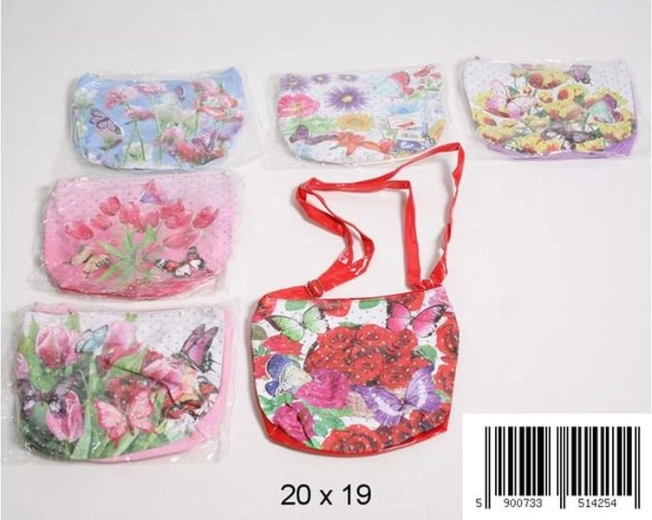 Cadeaupapieren tasje met bloemen en vlindertjes