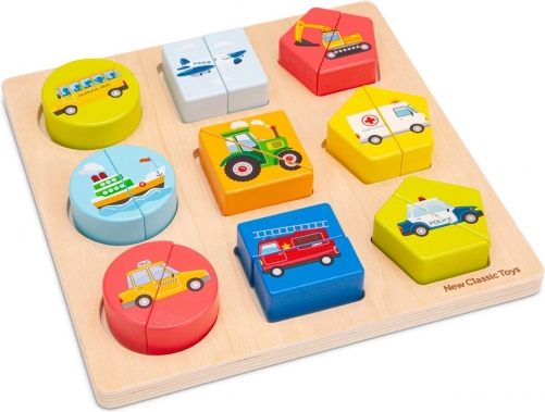 Houten insteekpuzzel - vervoermiddelen