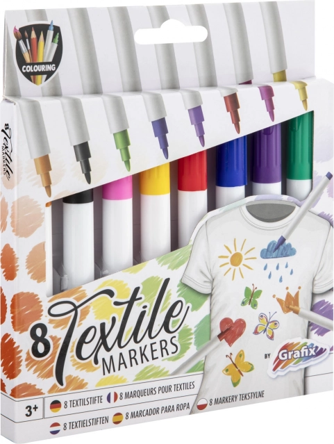 Textielstiften - set van 8 stuks