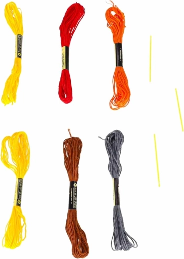 Veilige plastic naalden en kleurrijke garens