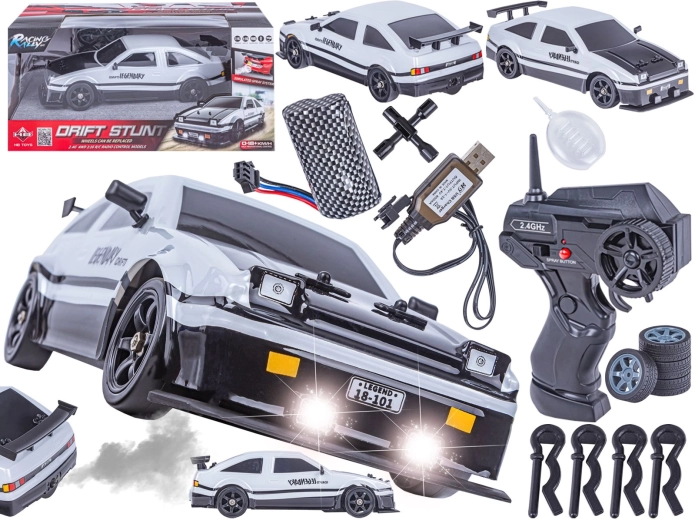 RC drift auto Toyota 4WD 1:16 met stoom-/rook-effect en ledverlichting