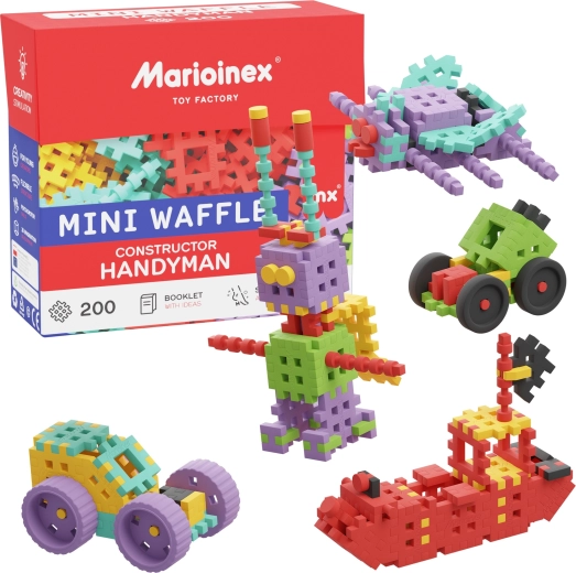 Bouwset Mini Waffle Konstruktor Majster 200 onderdelen Marioinex