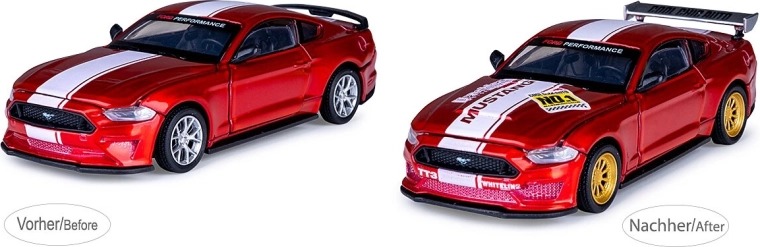 JAMARA Ford Mustang GT rood metalen model 1:42 met tuningset