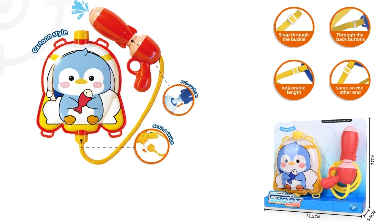 Waterpistool met rugzaktank Pinguïn
