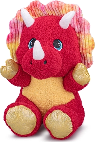 Pluchen zittende triceratops rood 16,5 cm