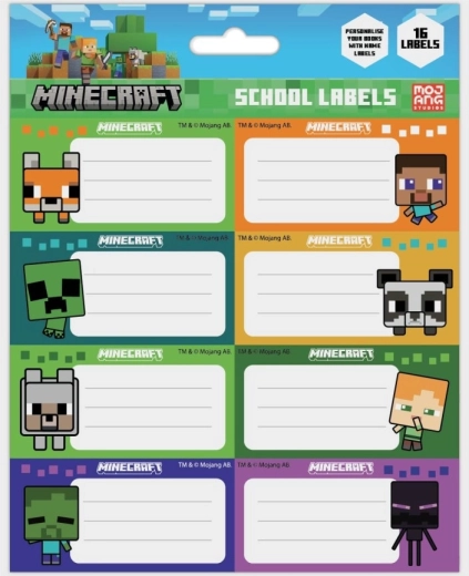 Minecraft naamstickers voor schriften chibi