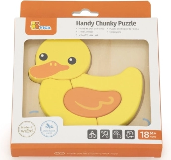 Houten insteekpuzzel VIGA met schattig eendje