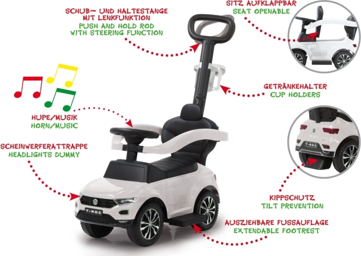 Jamara loopauto Volkswagen T-roc 3-in-1 wit
