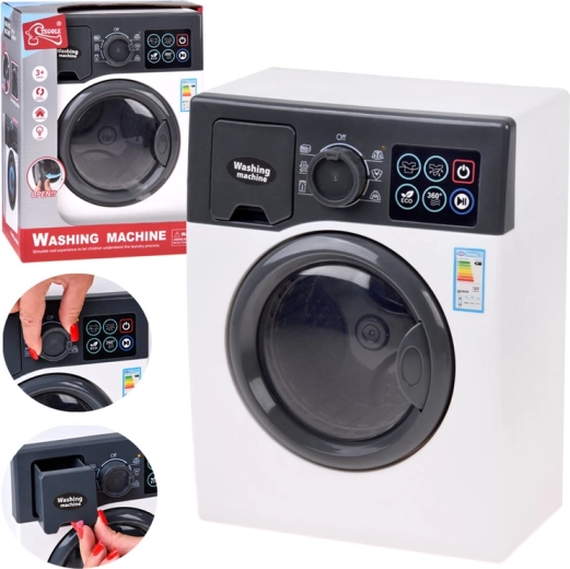 Interactieve automatische speelgoedwasmachine voor kinderen met verlichting en draaiende trommel