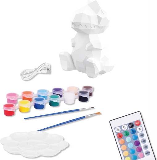Creatief dinosauruslampje om in te kleuren