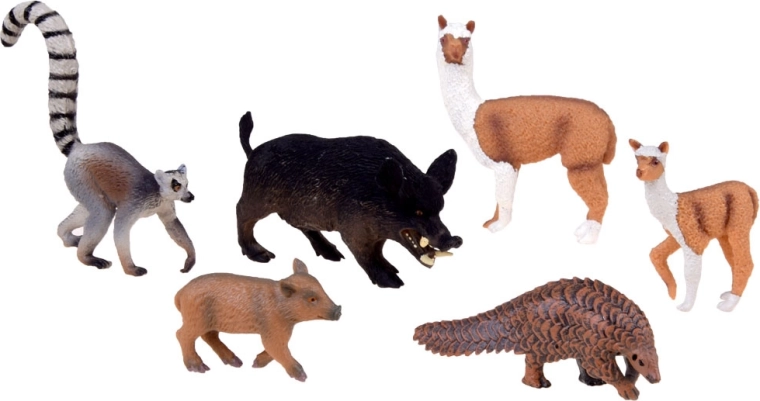 Zes dieren in één set