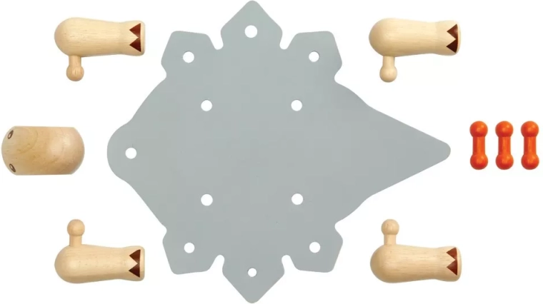 Verschillende materialen: hout en rubber