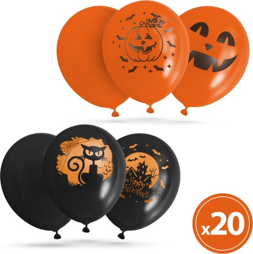 Set Halloweenballonnen, 20 stuks