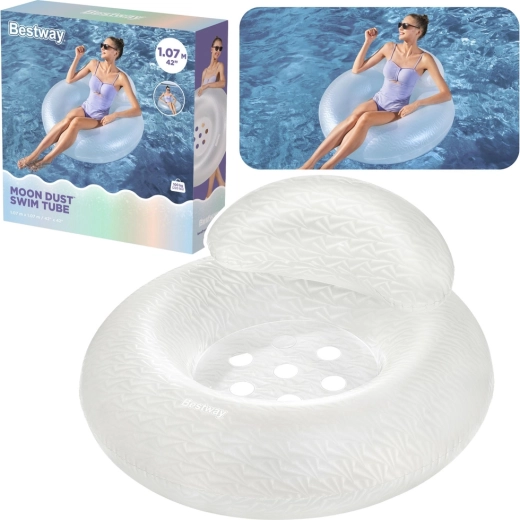 Bestway Moon Dust swim tube opblaasbare zwemring voor op het water met zitje