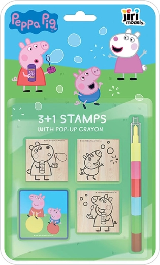 Stempels 3+1 met waskrijt Peppa Pig