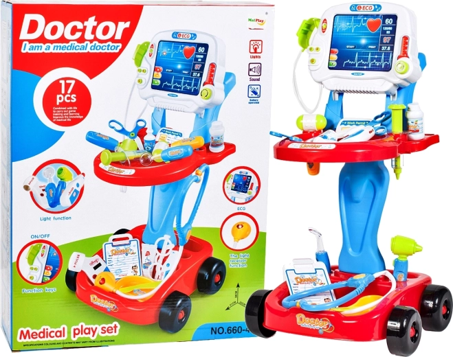 Mobiele doktersset op batterijen – blauw