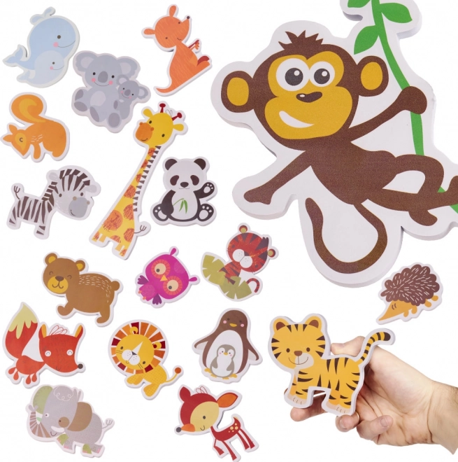 foamdierenpuzzel voor in bad – 18 stuks