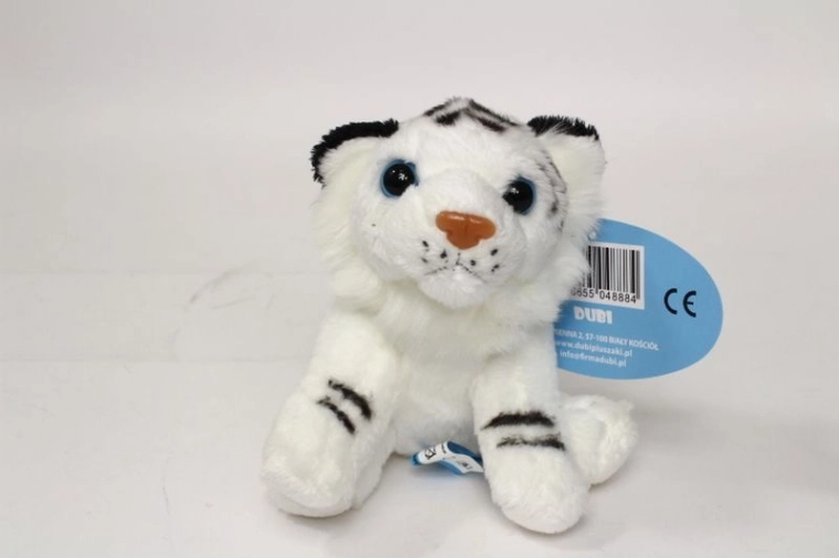 Zittende witte tijger knuffel 14 cm