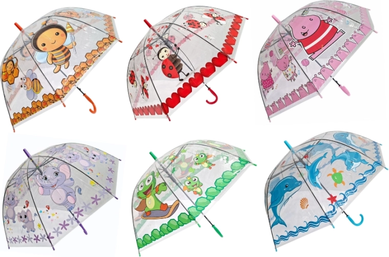 Kinderparaplu met kleurrijke motieven