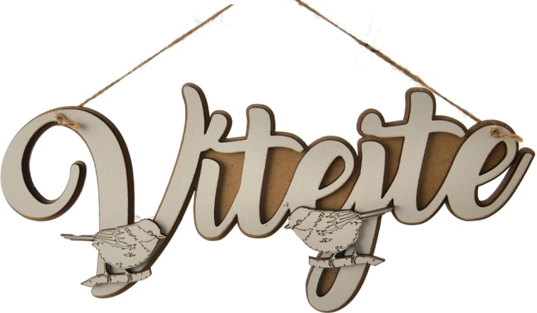 Houten bord Welkom 31 × 15 cm