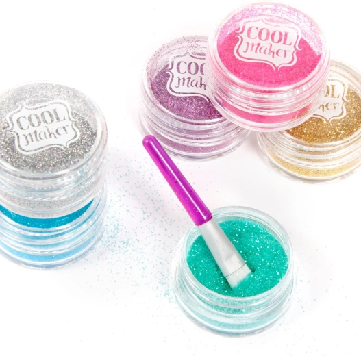 Zes sprankelende kleuren glitters