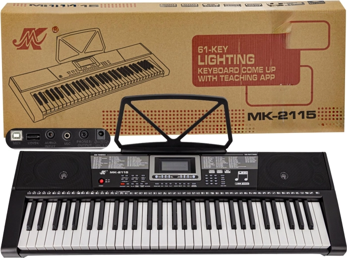 Elektronisch keyboard met 61 toetsen, verlichte toetsen, adapter