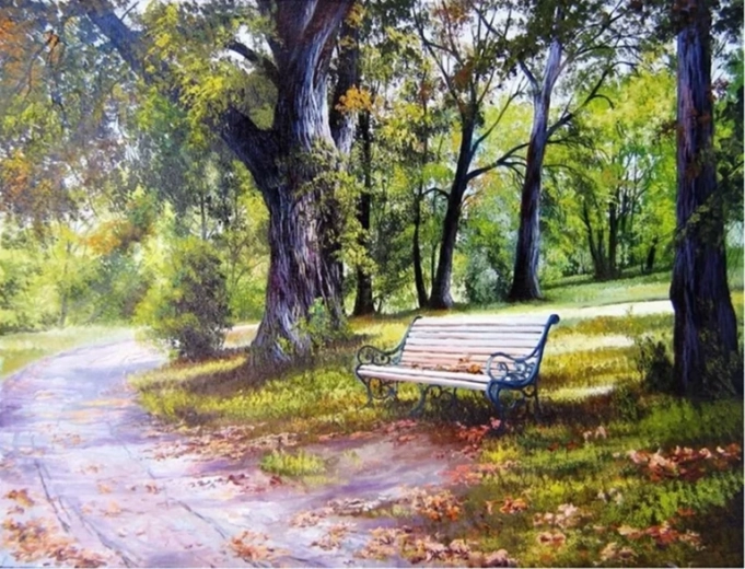 Norimpex Schilderen op nummer Parkbank 40 × 50 cm