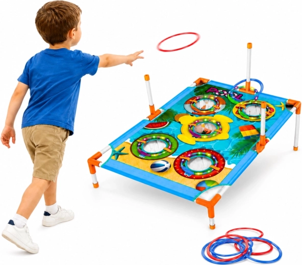 4-in-1: ringen, zakjes, klittenbal-balletjes en frisbee