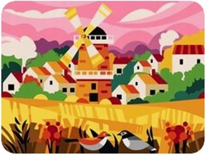 Norimpex Schilderen op nummer Dorp met windmolen 40 × 50 cm
