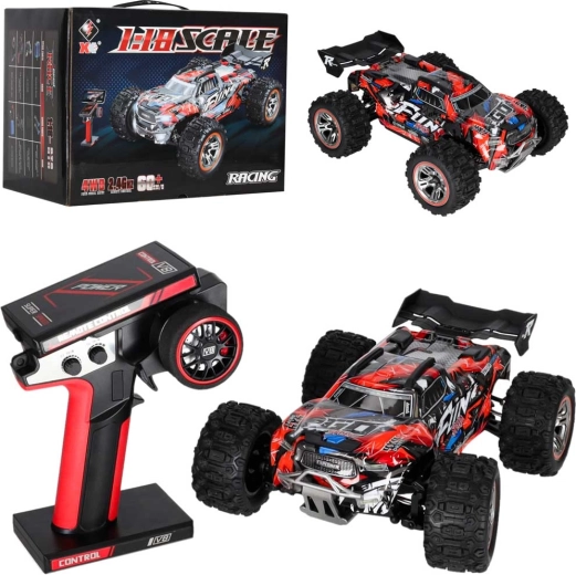 RC-terreinwagen WLToys 184008 1:18 4WD met borstelloze motor en ledverlichting