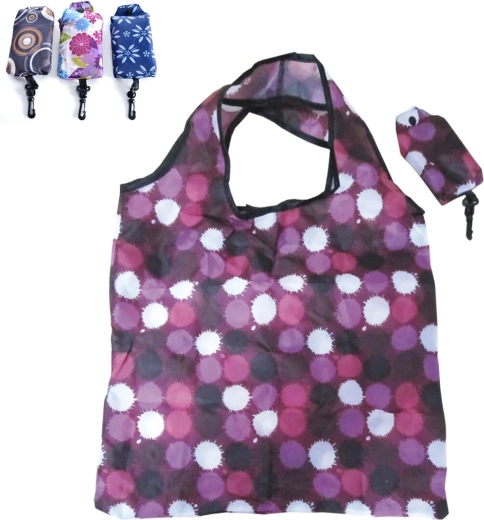 Opvouwbare EKO boodschappentas van polyester, klein (mix van motieven)
