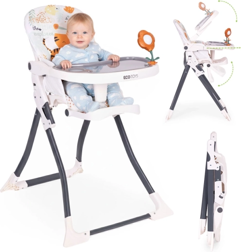 Opvouwbare kinderstoel met speelgoed ecotoys