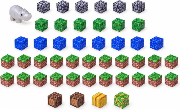 Pixelmotieven voor het bouwen van landschappen
