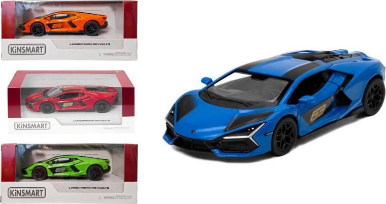Lamborghini Revuelto metalen model met Pull Back opwindmechanisme