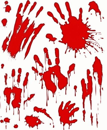 Halloween-raamstickers met bloederige handen