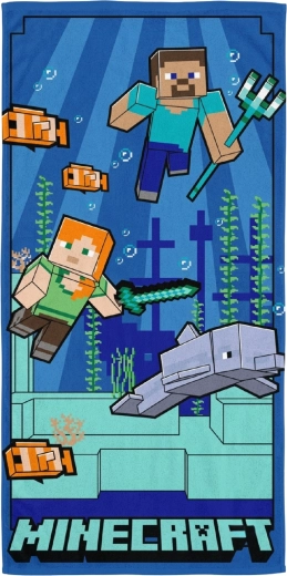 Sneldrogende kinderhanddoek Minecraft onderwateravontuur