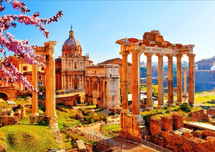 Puzzel Romeinse ruïnes in de lente 1000 stukjes BLUEBIRD
