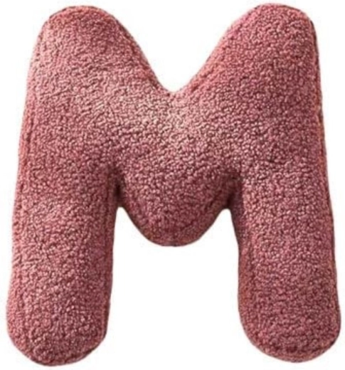 Pluchen letter M Mealini roze