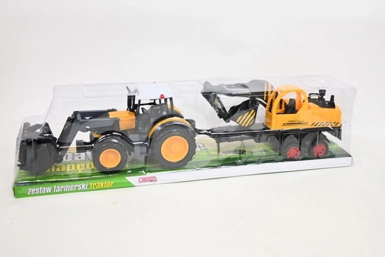Tractor met bouwmachine