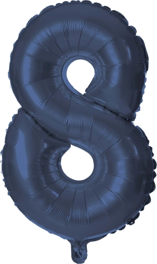 Folieballon cijfer 8 blauw 30 cm TORO