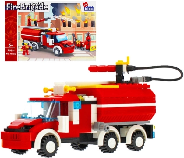 Bouwset brandweer met accessoires – brandweerauto 299 stukjes (6+)