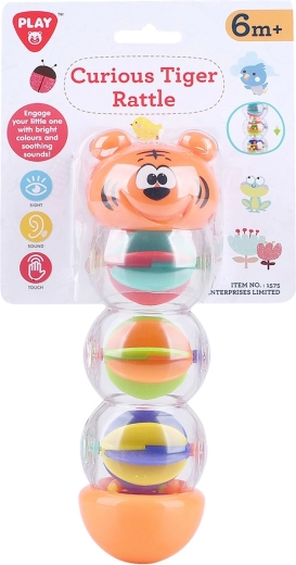 Playgo nieuwsgierige tijgerrammelaar - 1 stuk