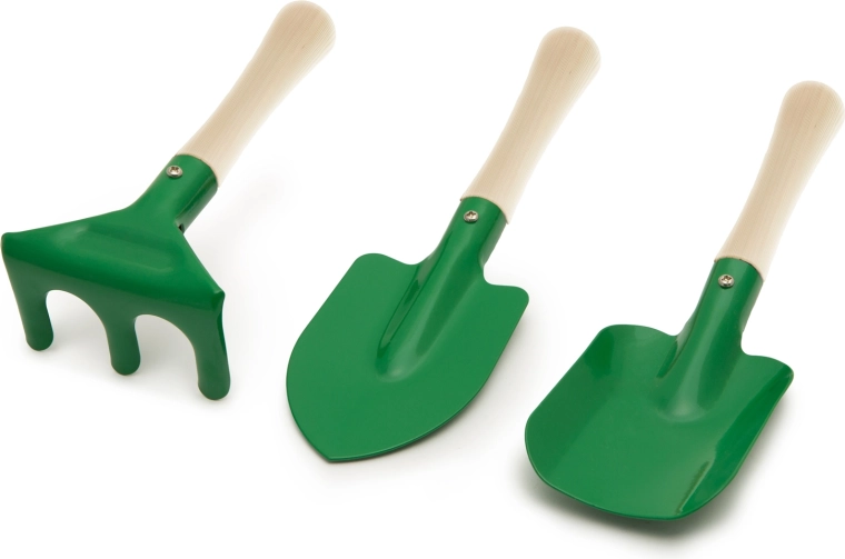 Kindertuingereedschapsset met houten handgrepen, 3-delig