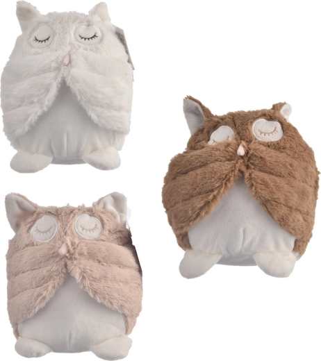 Pluchen deurstopper uil 20 cm, mix varianten