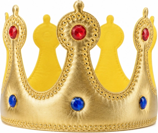 Gouden kroon met gekleurde “edelstenen”