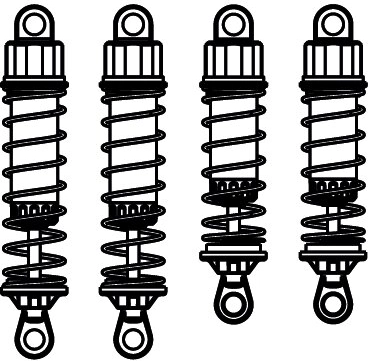 Set korte schokdempers voor Lightray-General, voor- en achterzijde, 4 stuks
