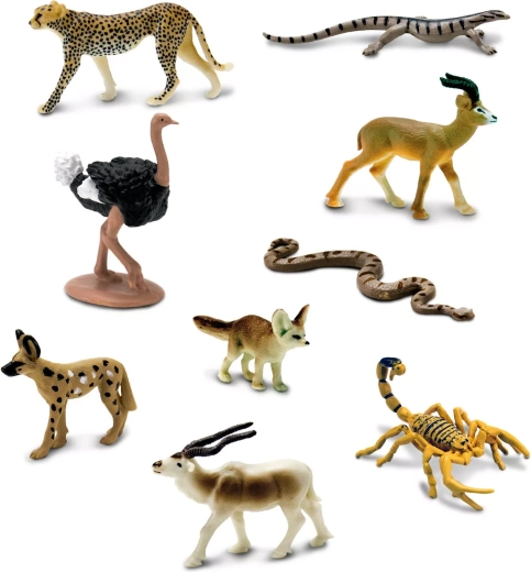 9 minifiguurtjes van Saharadieren in één tube